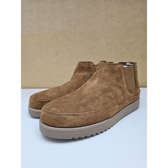New KOOLABURRA BY UGG EASSON SUEDE FUR CHELSEA BOOTS SHOES Brown MEN\'S  Size 8